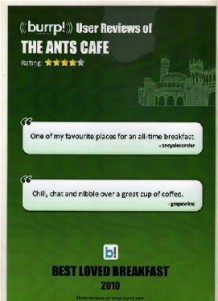 Customer award for The Ants Café