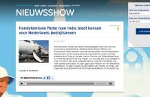 Radio interview about participation in Trade Mission to India headed by Rutte