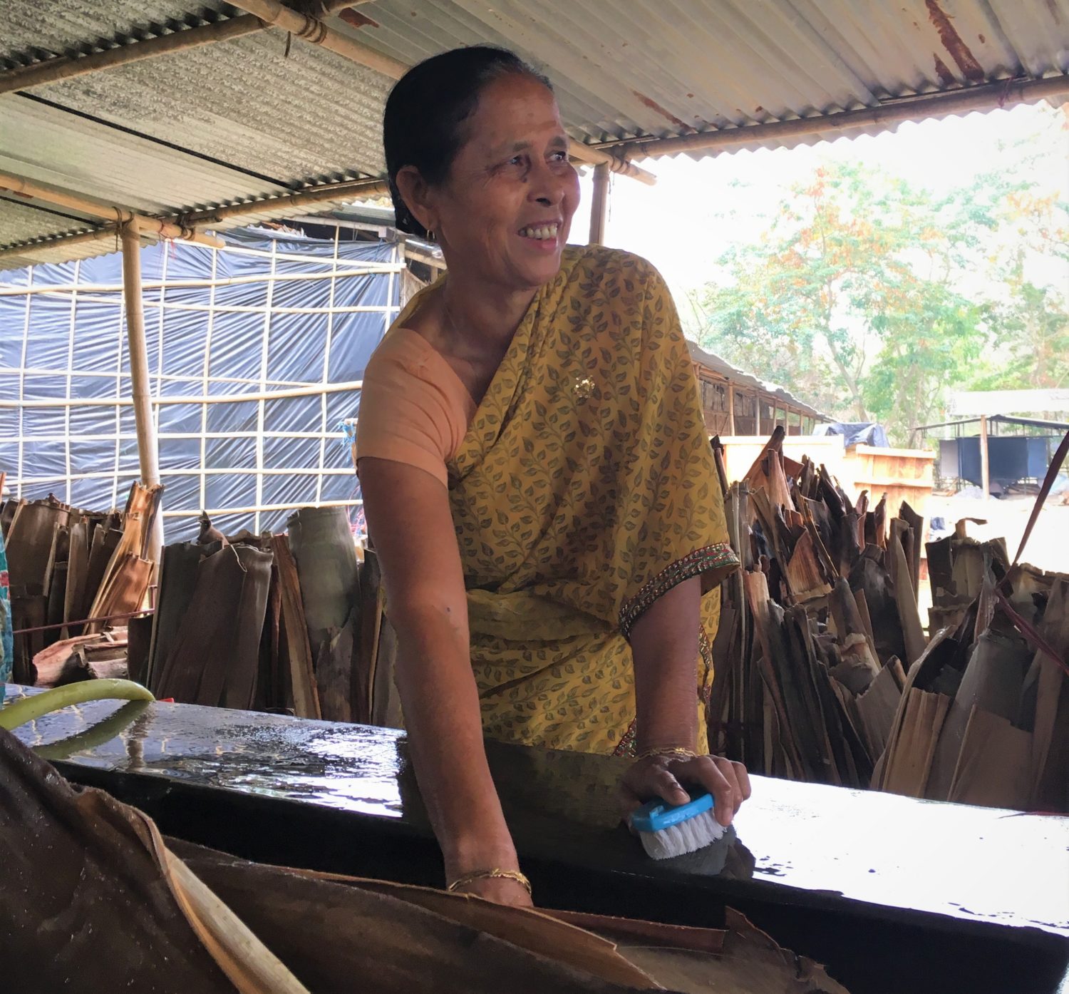 Dhanada Kahta finds joy and income in washing sheaths