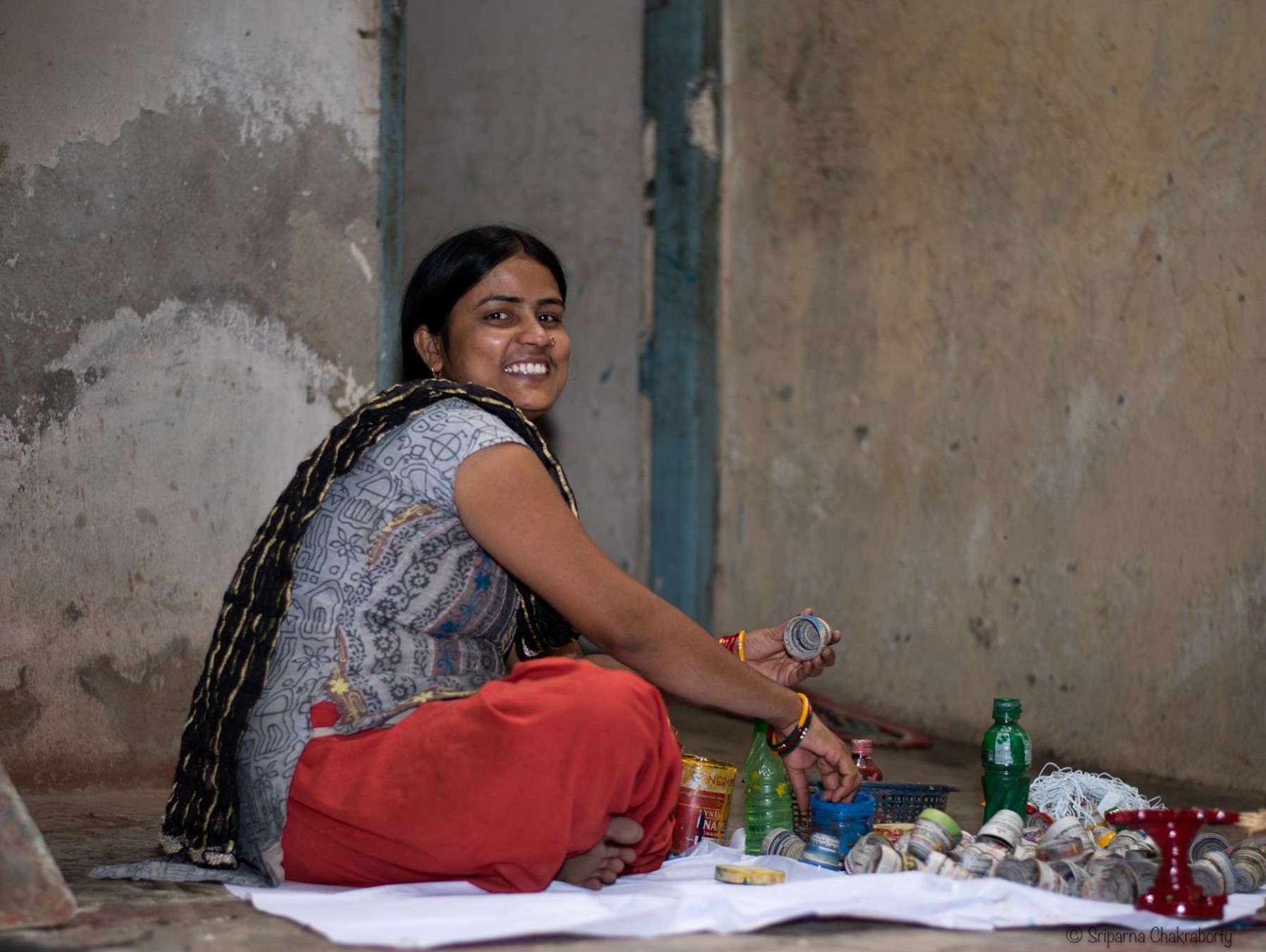 Kumkum saves income from mask making for education