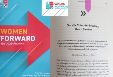 Women on Wings’ co-founder Ellen Tacoma in BPeace Women Forward 2020 playbook