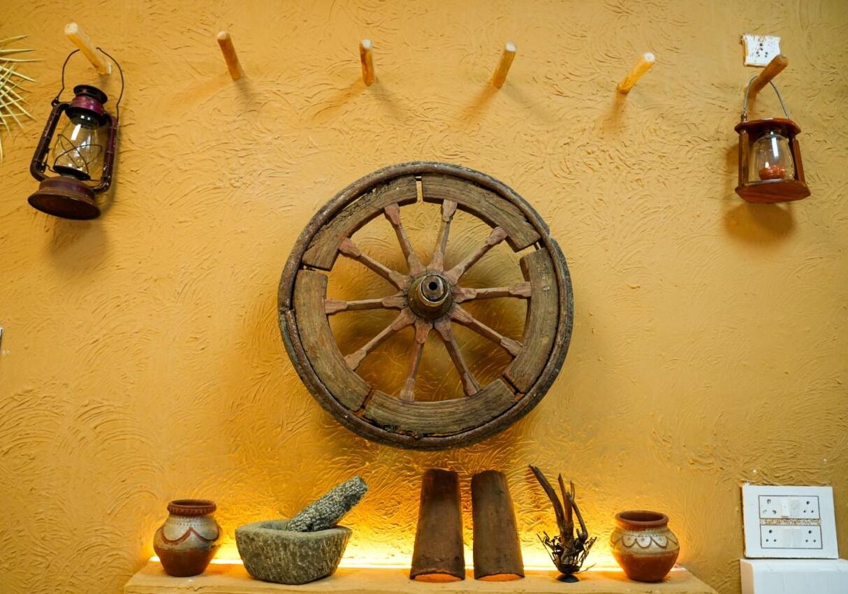 An inviting display table in the  Melghat Haat rural mart in Amravati, Maharashtra
