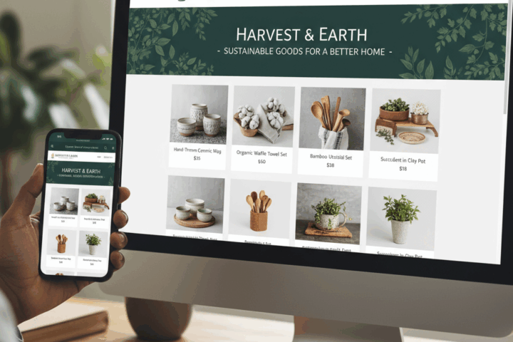 An AI-generated image of on online store