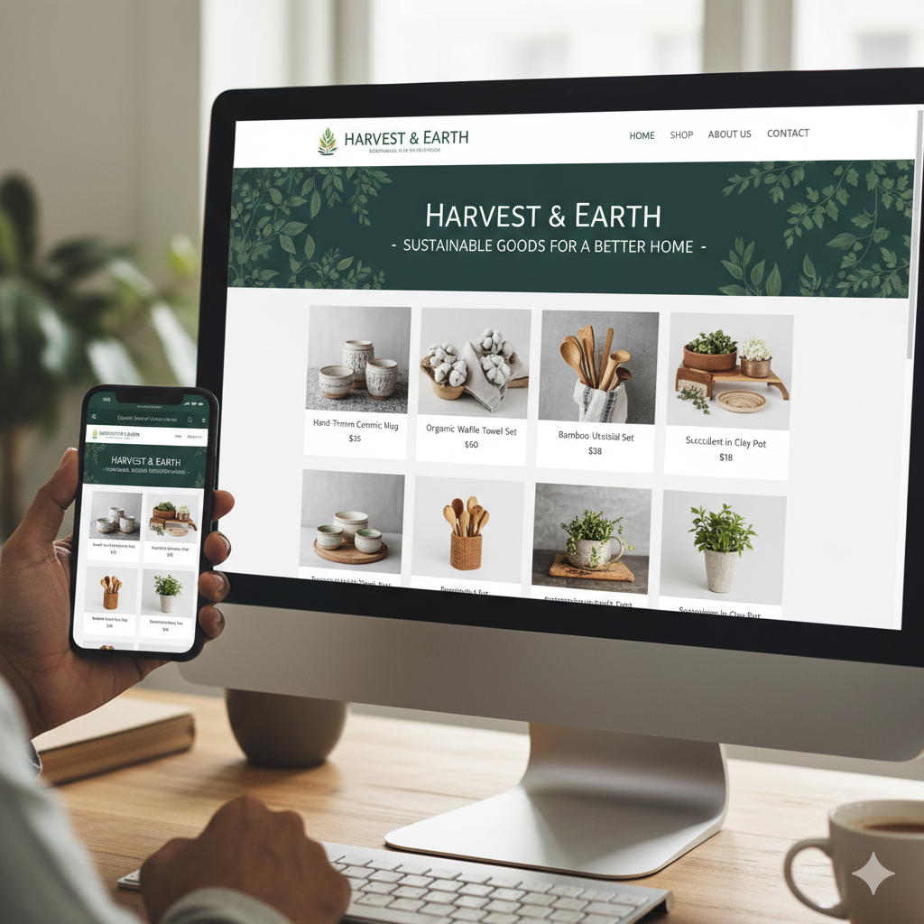 An AI-generated image of on online store